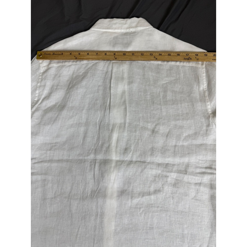 Jason Wu Mens 100% Linen Short Sleeve Button Up Shirt White Large Casual NWT - Picture 5 of 16